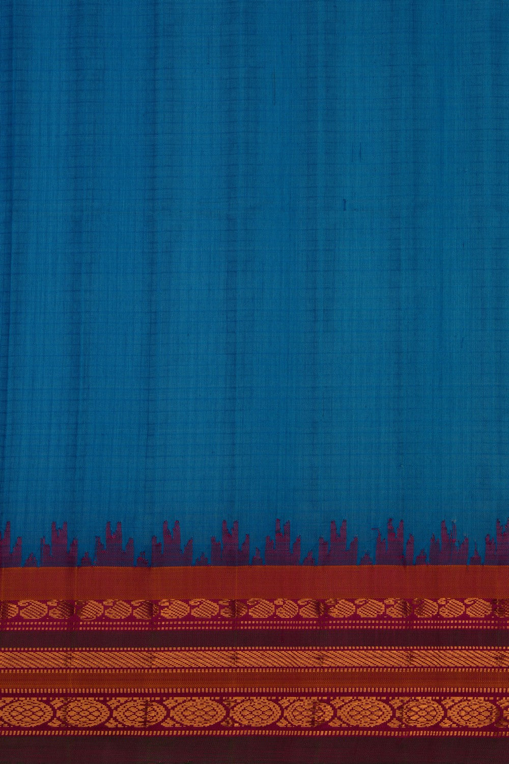 Image of Gadwal Blue Saree